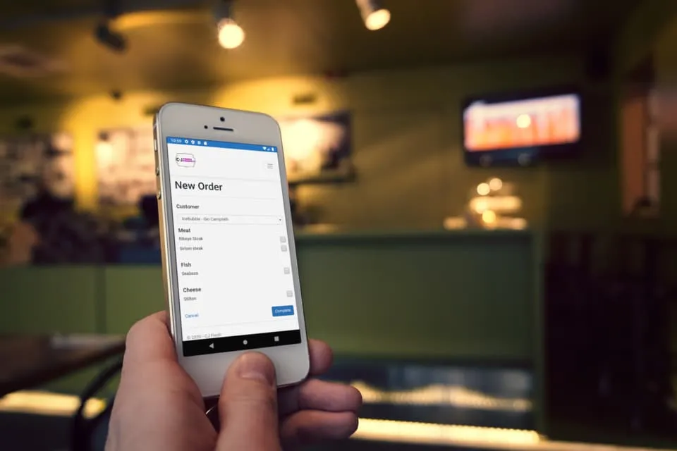 The CJ Fresh Foods ordering app on a phone