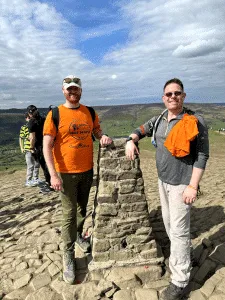 Paul and James at the top of Mam Tor